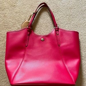 EUC Coach Magenta Leather OverSized Tote Bag